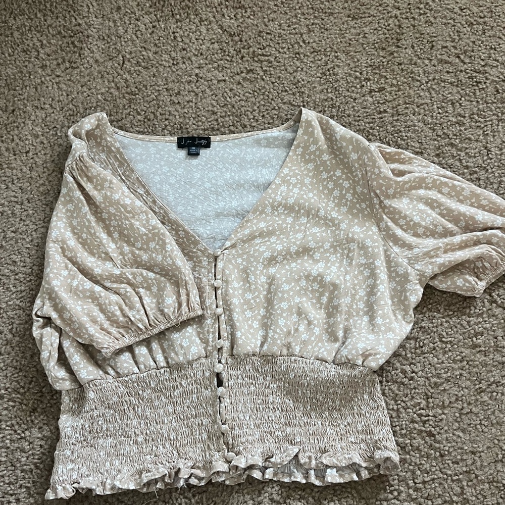 Women's Beige Floral Top